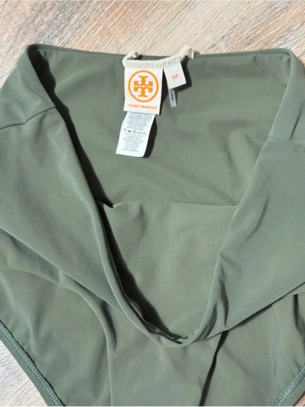 Tory Burch Olive Green Square Neck Bikini Set High Waist